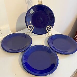 Homer Laughlin  Fiesta Ware 7 3/8" Salad Plates Twilight Blue Set of 4 EUC